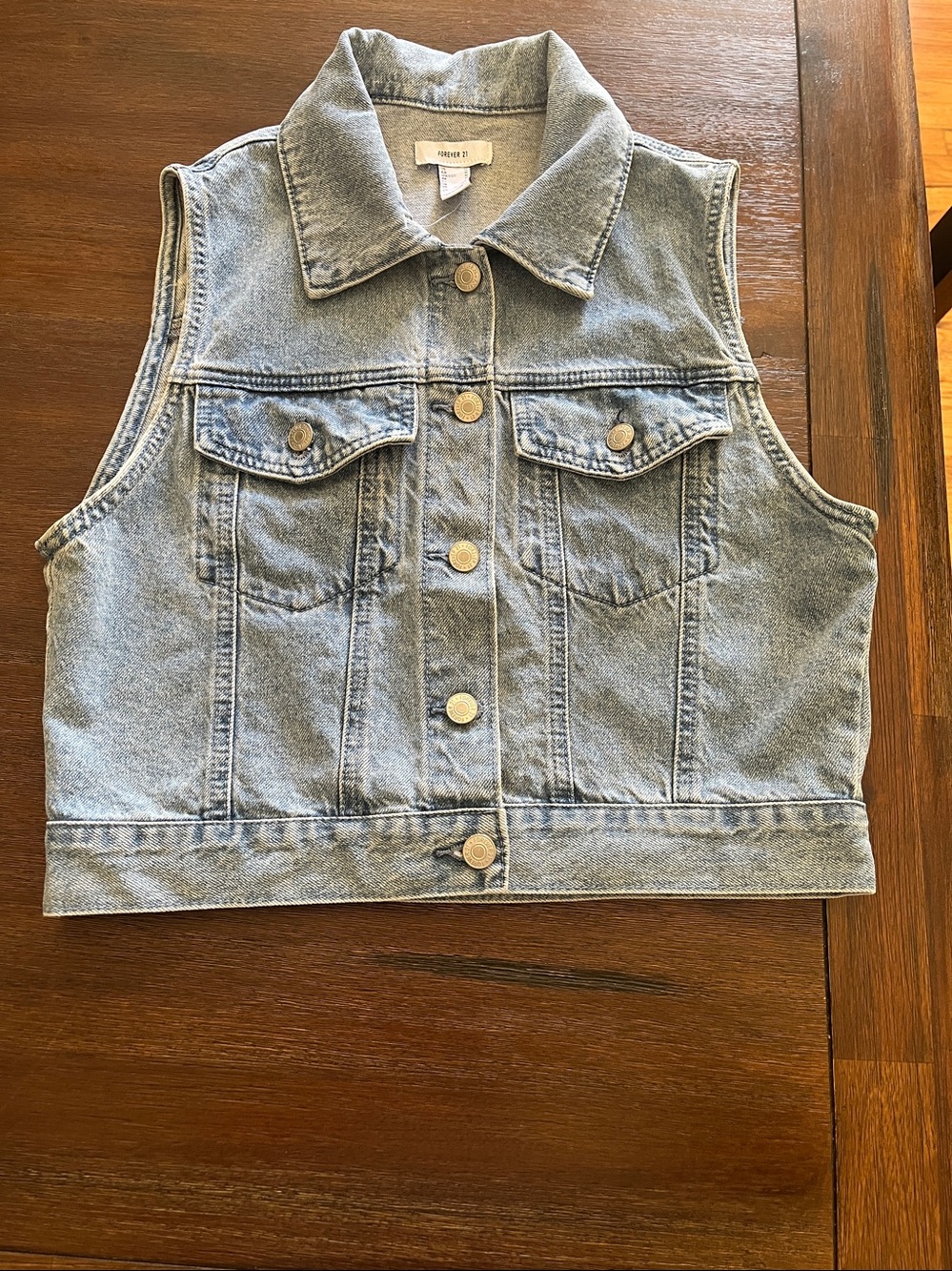 Forever 21 Light Blue Denim Jacket with Brand Label